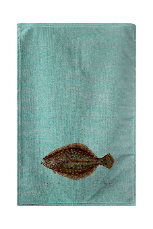 Betsy Drake Flounder on Teal Beach Towel Main image