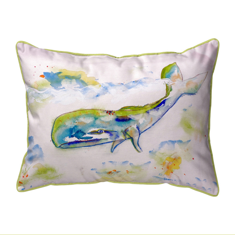 Betsy Drake Watercolor Whale Extra Large 20 X 24 Indoor / Outdoor Pillow Main image