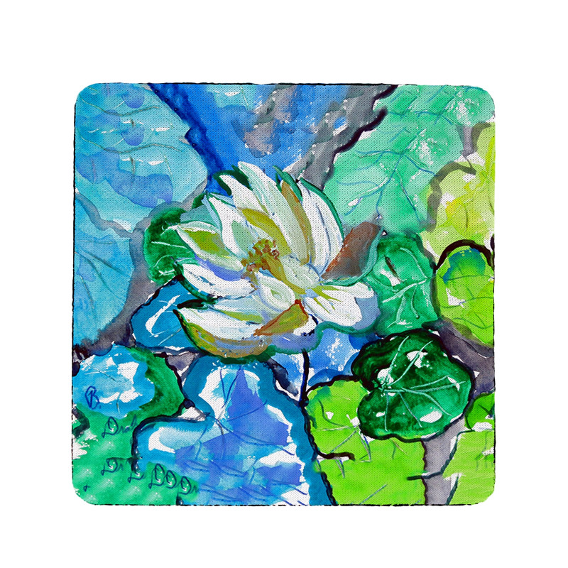 Betsy Drake White Lily Flower Coaster Set of 4 Main image