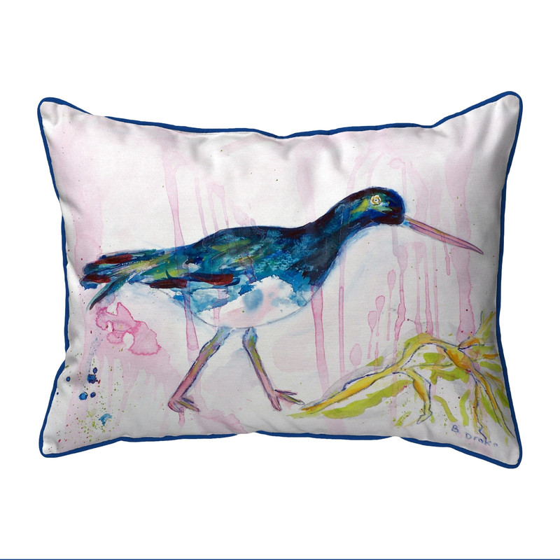 Betsy Drake Black Shore Bird Small Indoor/Outdoor Pillow 11x14 Main image