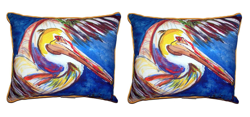 Pair of Betsy Drake Pelican Wing Small Pillows 11X 14 Main image