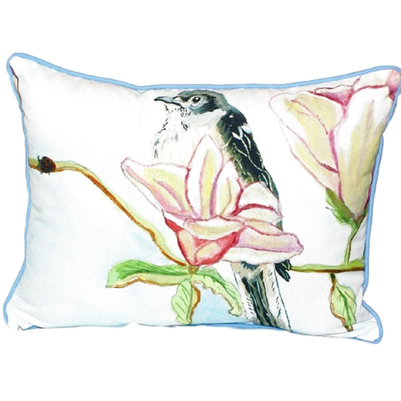 Betsy Drake Betsy's Mockingbird Small Indoor/Outdoor Pillow 11x14 Main image
