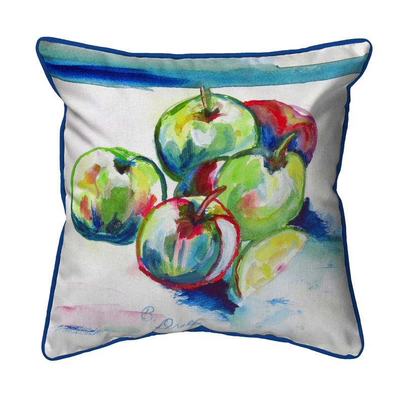 Betsy Drake Green Apples Large Pillow 18x18 Main image