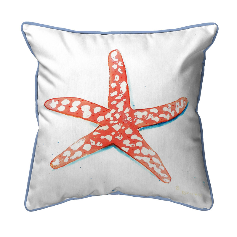 Betsy Drake Coral Starfish Small Indoor/Outdoor Pillow 12x12 Main image