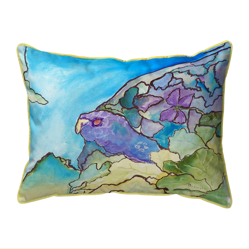 Betsy Drake Purple Turtle Extra Large 20 X 24 Indoor / Outdoor Pillow Main image