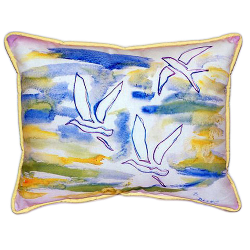 Betsy Drake Three Gulls Extra Large 20 X 24 Indoor / Outdoor Pillow Main image