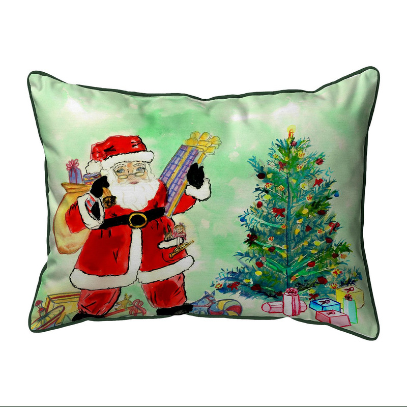 Betsy Drake Santa and Tree Extra Large 20 X 24 Indoor / Outdoor Pillow Main image