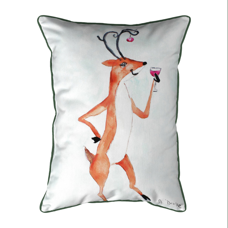 Betsy Drake Deer Party Extra Large 24 X 20 Indoor / Outdoor Pillow Main image
