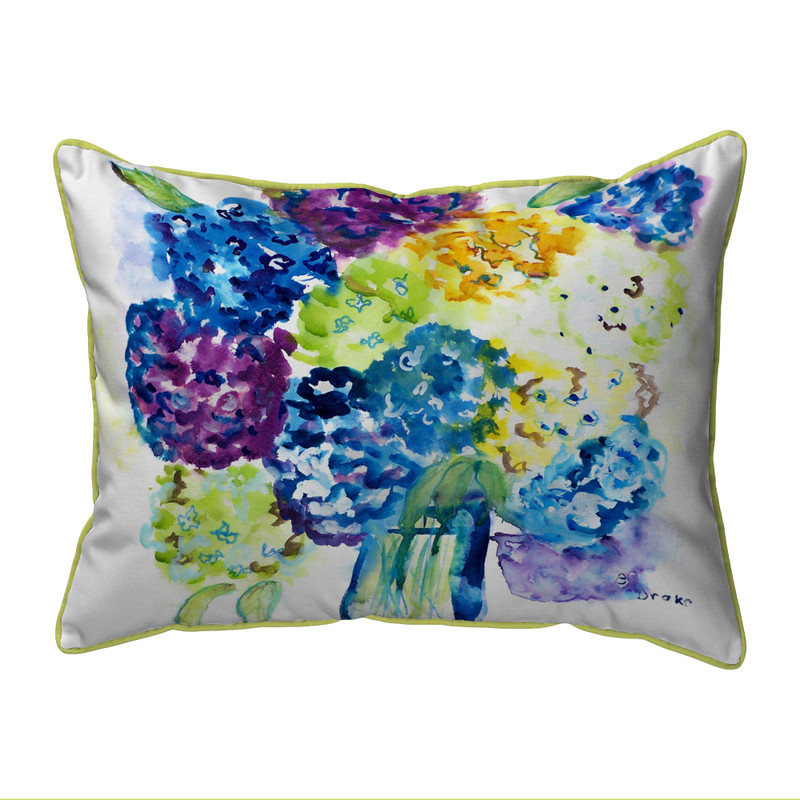Betsy Drake Betsy's Hydrangea Small Indoor/Outdoor Pillow 11x14 Main image