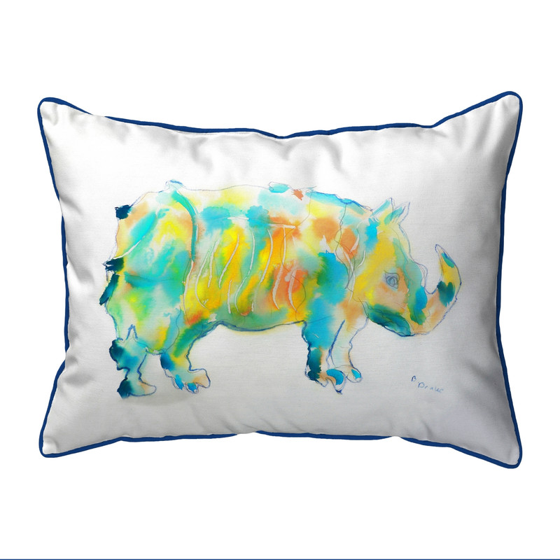 Betsy Drake Rhino Small Indoor/Outdoor Pillow 11x14 Main image
