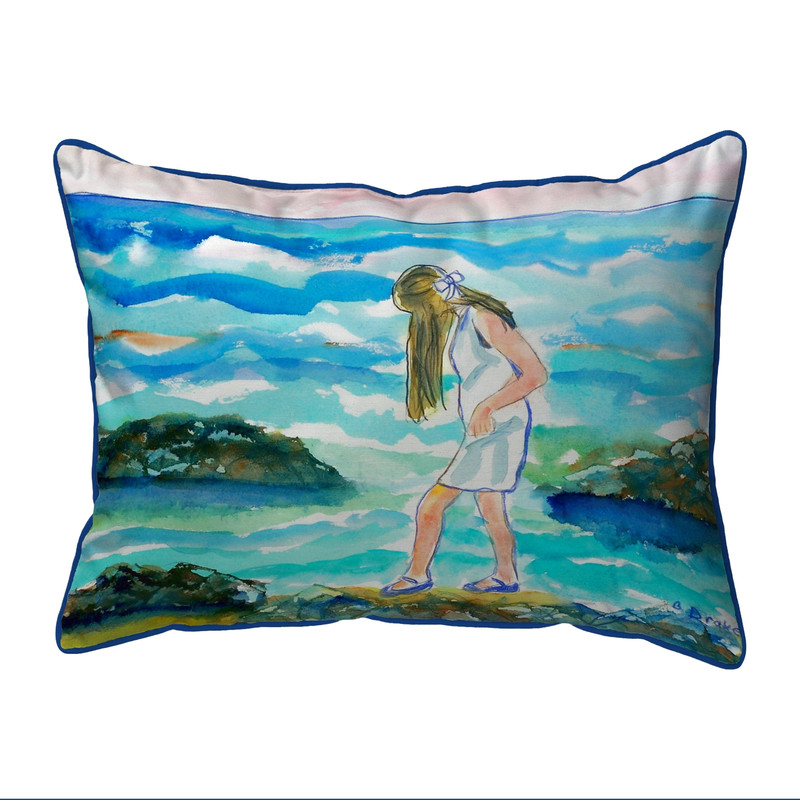 Betsy Drake Mia on the Rocks Small Indoor/Outdoor Pillow 11x14 Main image