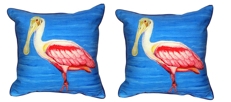 Pair of Betsy Drake Dick’s Spoonbill Large Indoor/Outdoor Pillows Main image
