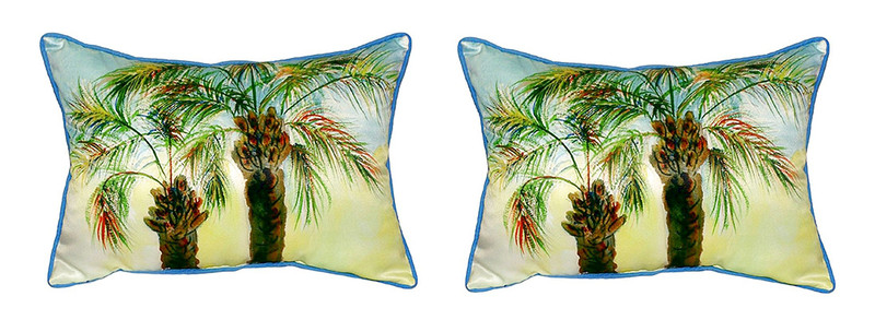 Pair of Betsy Drake Betsy’s Palms Large Pillows 15 Inch X 22 Inch Main image