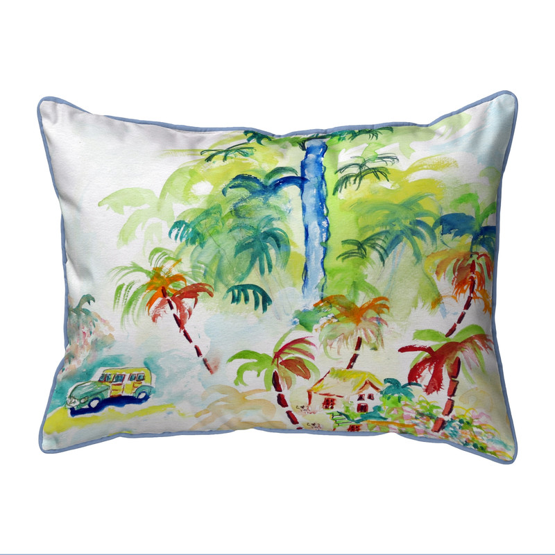 Betsy Drake Colorful Palms  Indoor/Outdoor Extra Large Pillow 20x24 Main image