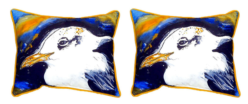 Pair of Betsy Drake Gull Portrait Left Large Indoor/Outdoor Pillows 16" X 20" Main image