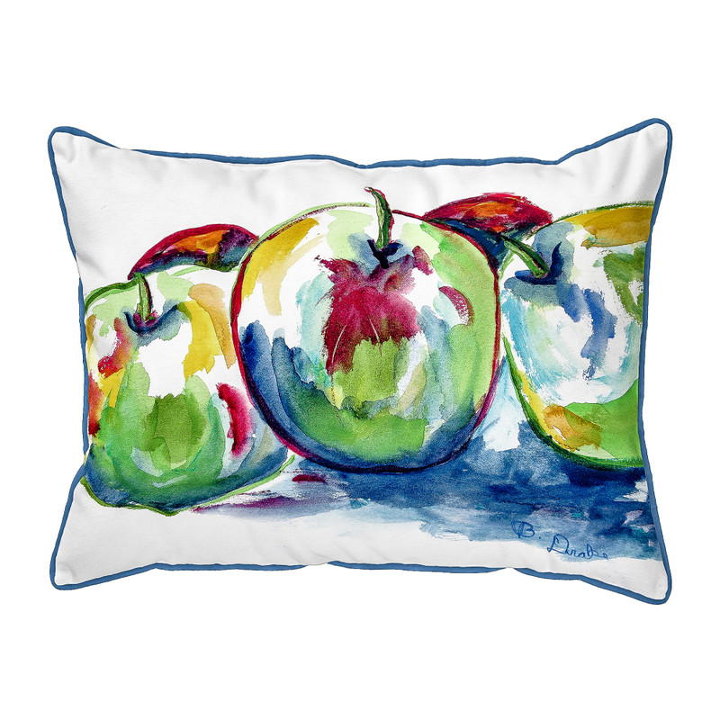 Betsy Drake Three Apples  Indoor/Outdoor Extra Large Pillow 20x24 Main image
