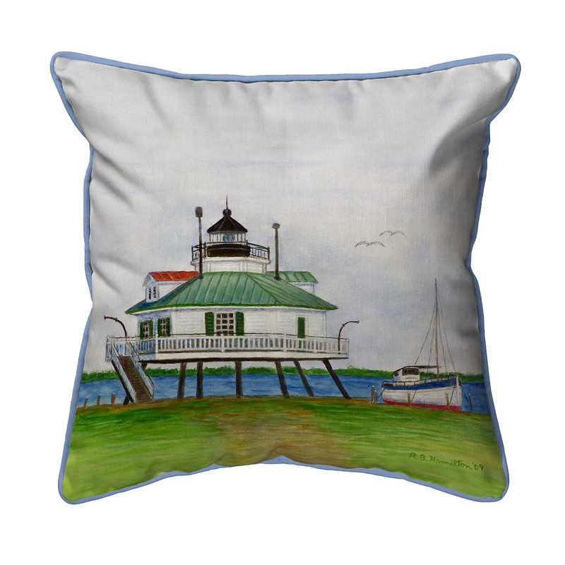 Betsy Drake Hopper Strait Lighthouse Extra Large 22 X 22 Indoor / Outdoor Pillow Main image