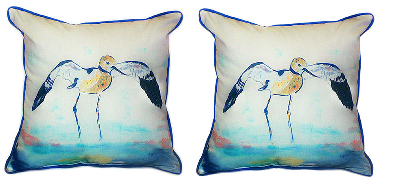 Pair of Betsy Drake Betsy’s Avocet Large Pillows Main image