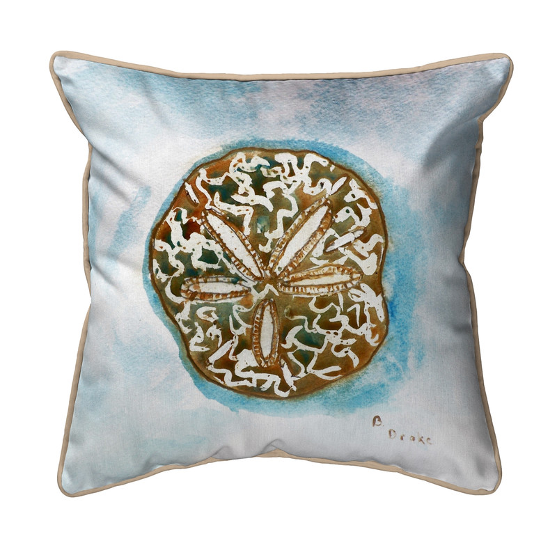 Betsy Drake Betsy's Sand Dollar Extra Large 22 X 22 Indoor/Outdoor White Pillow Main image