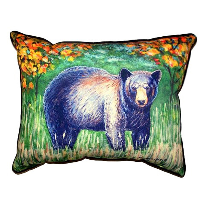 Betsy Drake Black Bear Extra Large Zippered Pillow 20x24 Main image