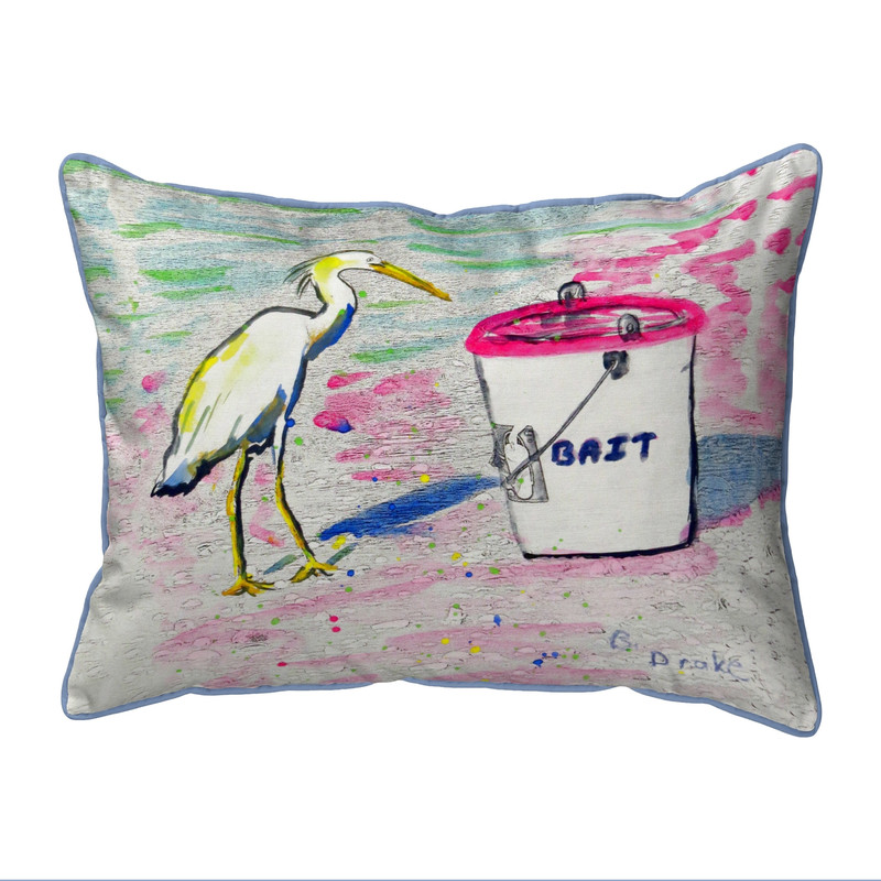 Betsy Drake Hungry Egret Extra Large Zippered Pillow 20x24 Main image
