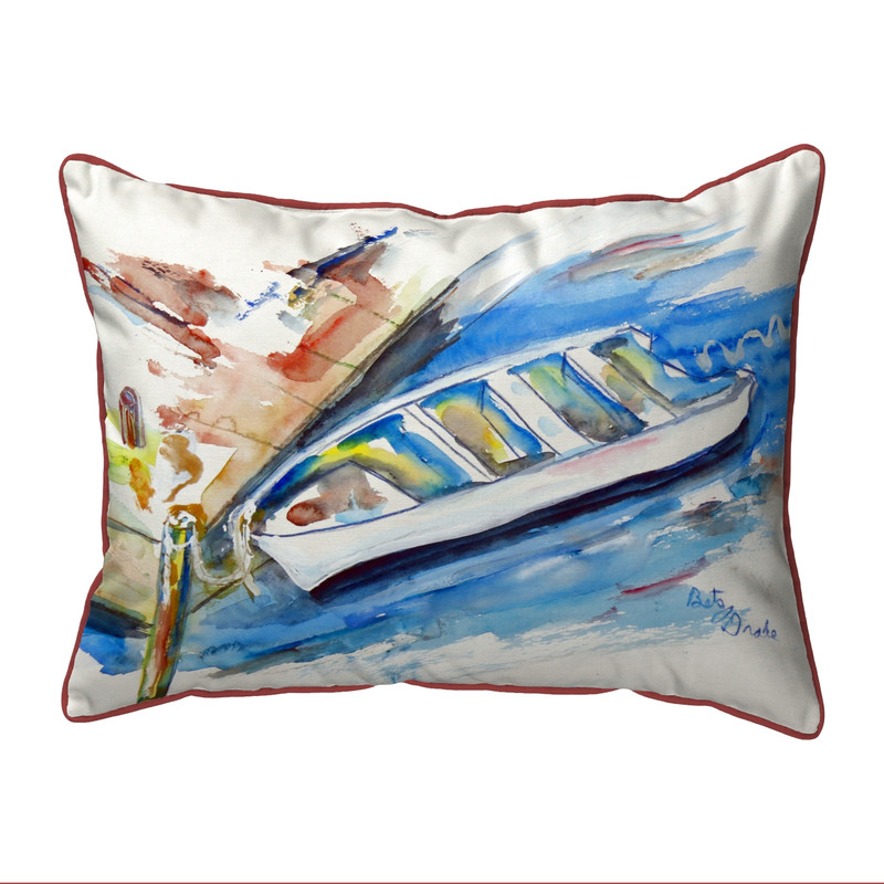 Betsy Drake Rowboat at Dock Extra Large Pillow 20 X 24 Main image