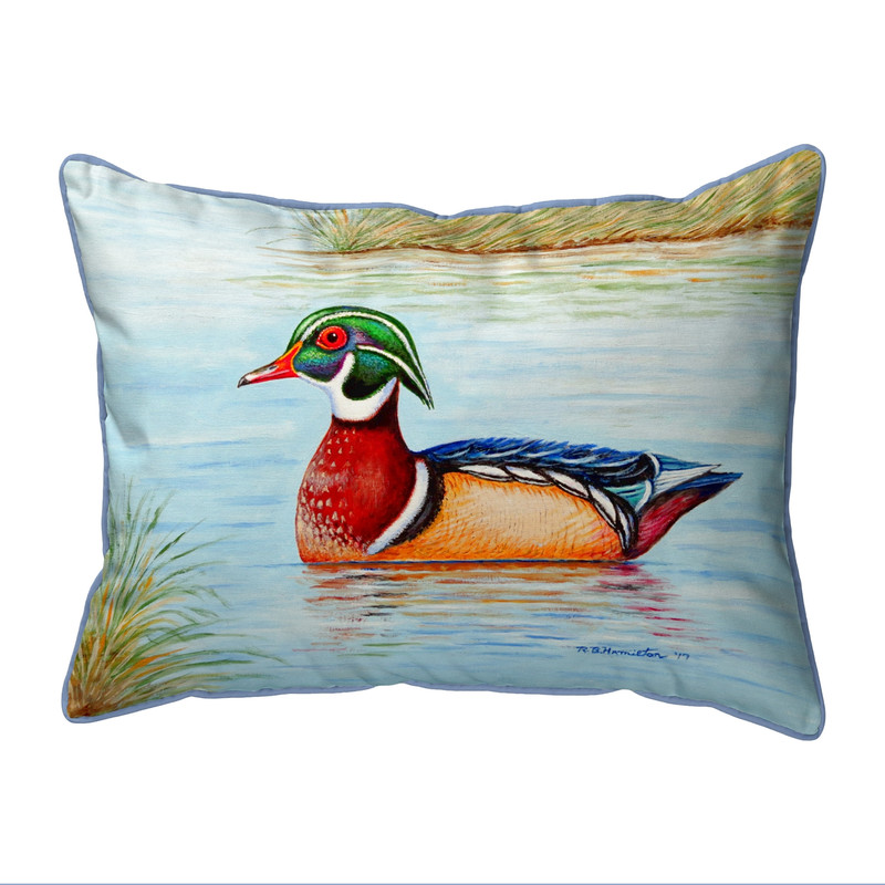 Betsy Drake Male Wood Duck II Extra Large Pillow 20 X 24 Main image