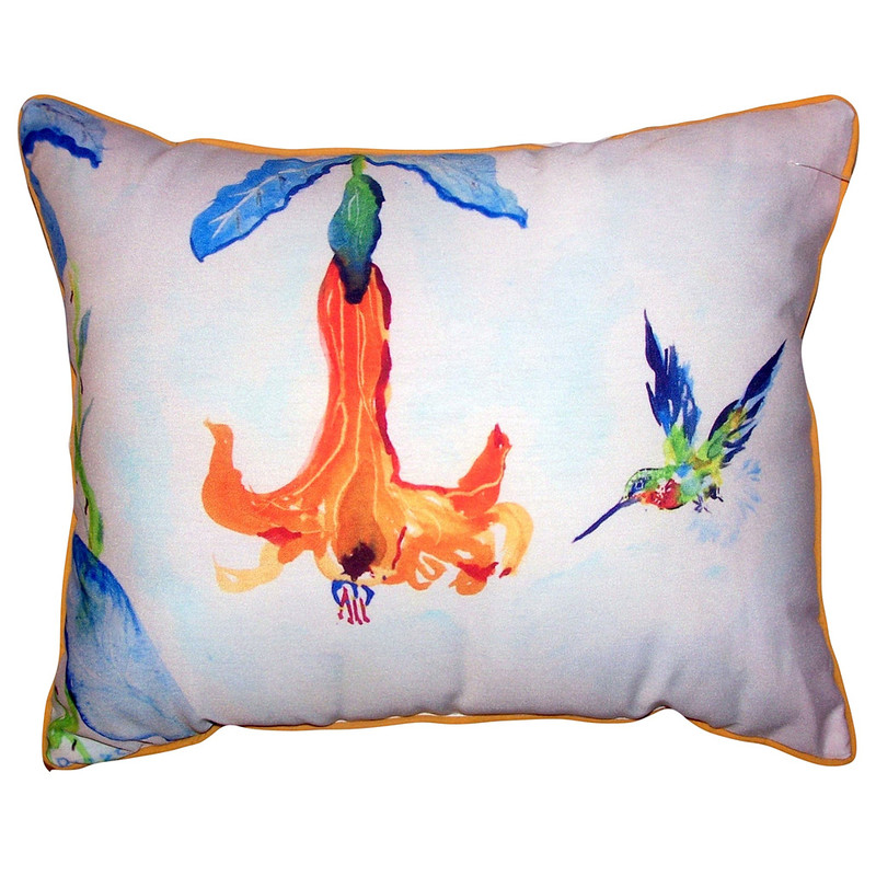 Betsy Drake Hummingbird & Trumpet Vine Extra Large Pillow 20 X 24 Main image