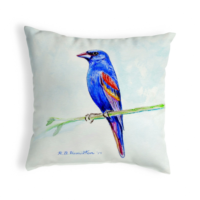 Betsy Drake Blue Grosbeak No Cord Pillow 16x20 Main image