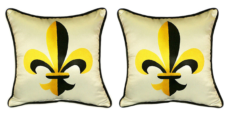 Pair of Betsy Drake Fleur-de-lis Large Pillows Main image