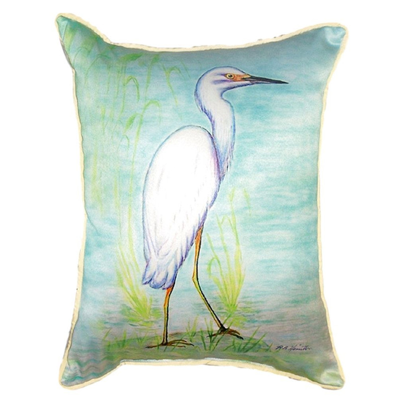 Pair of Betsy Drake Snowy Egret Large Pillows Main image