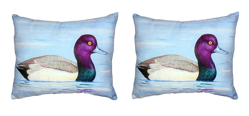 Pair of Betsy Drake Lesser Scaup No Cord Pillows 16 Inch X 20 Inch Main image