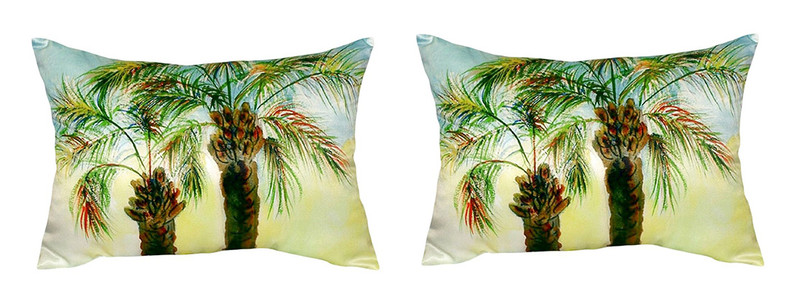 Pair of Betsy Drake Betsy’s Palms No Cord Pillows 15 Inch X 22 Inch Main image