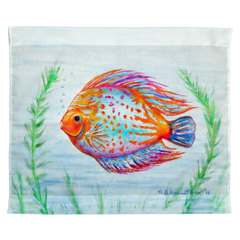 Betsy Drake Orange Fish Outdoor Wall Hanging 24x30 Main image