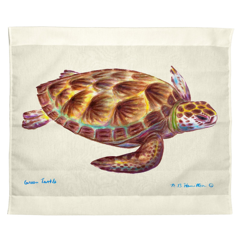 Betsy Drake Green Sea Turtle Outdoor Wall Hanging 24x30 Main image