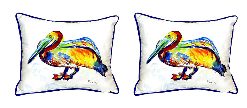 Pair of Betsy Drake Gertrude Pelican Small Pillows 11 Inch X 14 Inch Main image