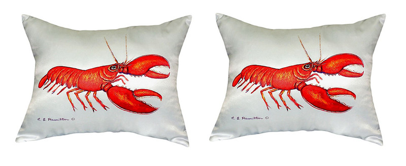 Pair of Betsy Drake Red Lobster No Cord Pillows Main image