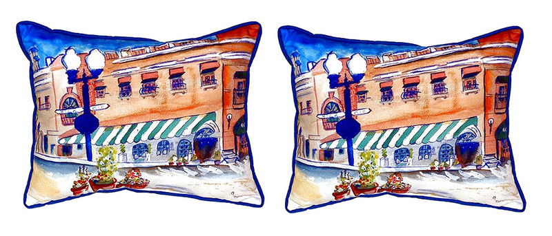 Pair of Betsy Drake Canal Street Small Outdoor Pillows 11X 14 Main image
