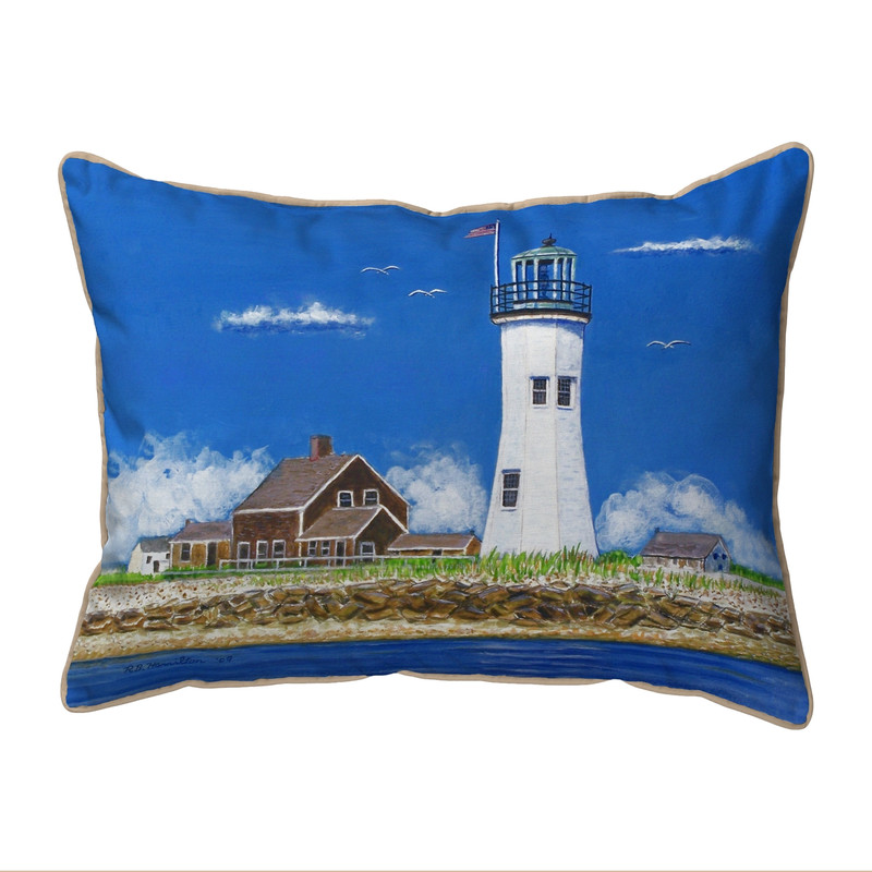 Betsy Drake Scituate MA Lighthouse Small Indoor/Outdoor Pillow 11x14 Main image