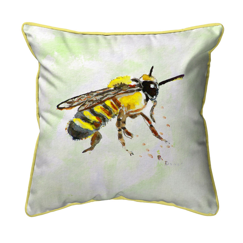 Betsy Drake Bee Small Indoor/Outdoor Pillow 12x12 Main image