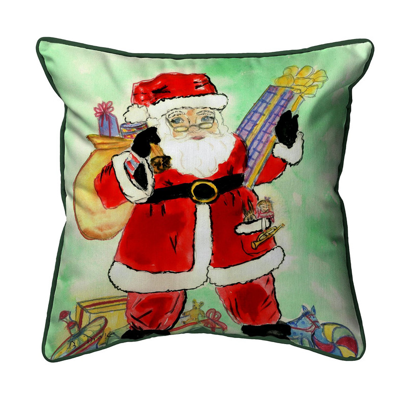 Betsy Drake Santa Small Indoor/Outdoor Pillow 12x12 Main image