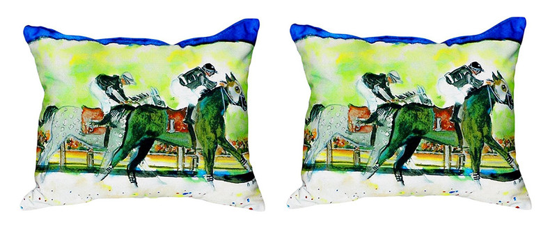 Pair of Betsy Drake Close Race No Cord Pillows 16 Inch X 20 Inch Main image