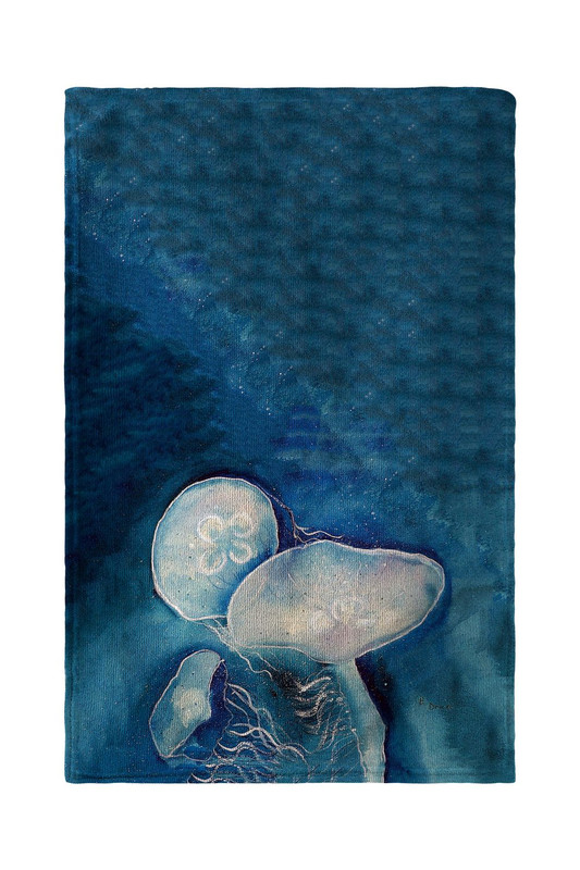 Betsy Drake Blue Jellyfish Kitchen Towel Main image