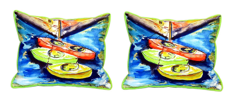 Pair of Betsy Drake Kayaks Large Indoor/Outdoor Pillows 16 Inch X 20 Inch Main image