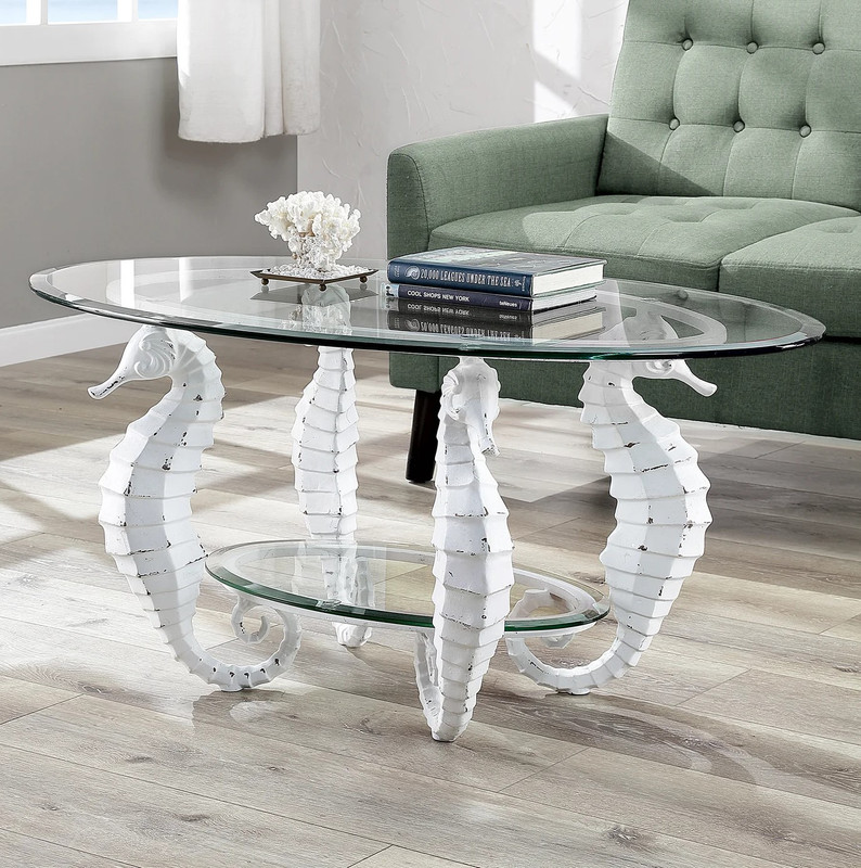 SPI Home Seahorse Coffee Table (glass p Main image
