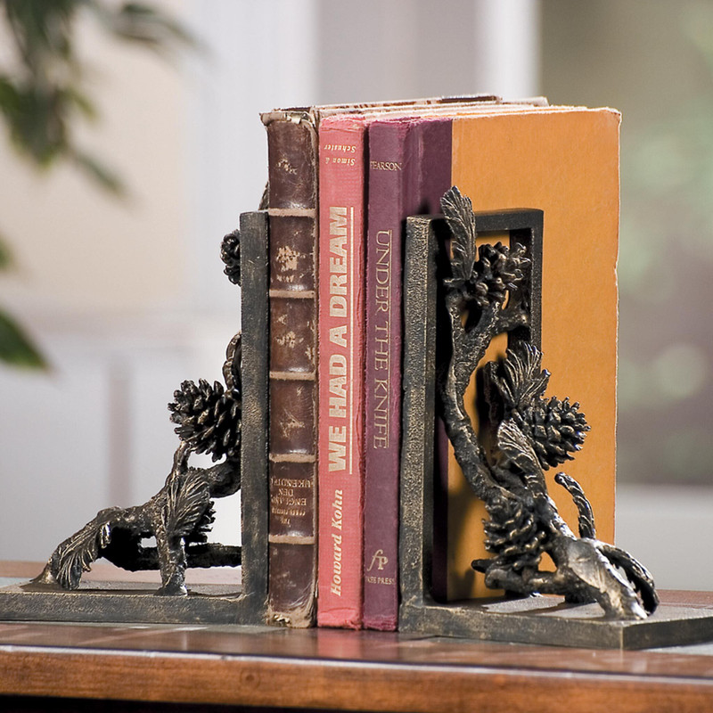 SPI Home Pair of Cast Aluminum Bronze Finish Pinecone Bookends Main image