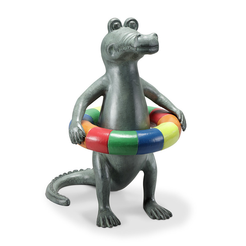 SPI Home Pool Time Gator Garden Sculpture 20.0" x 17.0" x 13.0" 9.10 lbs. Aluminum Main image