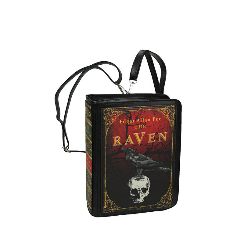 The Raven Vinyl Book Backpack Purse Adjustable Strap Crossbody Bag Main image