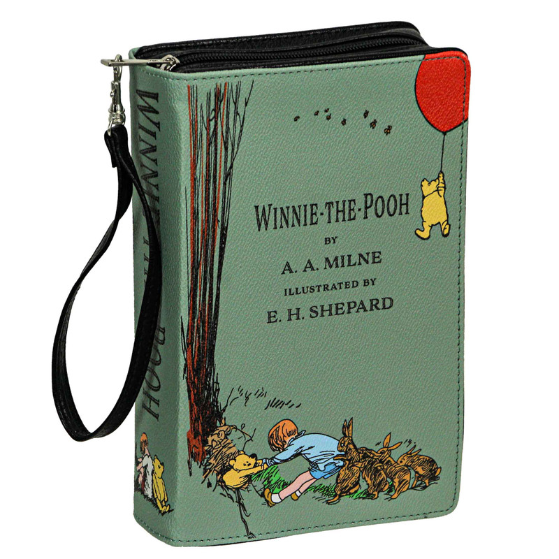 Green Vinyl Winnie The Pooh Book Handbag Novelty Clutch Wristlet A.A. Milne Main image
