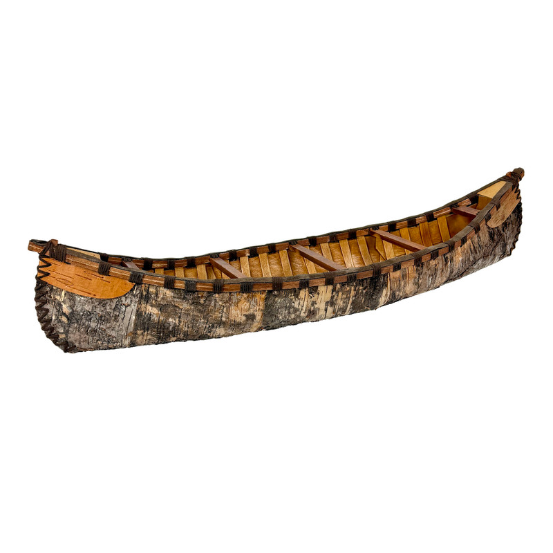 31 Inch Brown Decorative Canoe Statue Rustic Freestanding Sculpture Main image